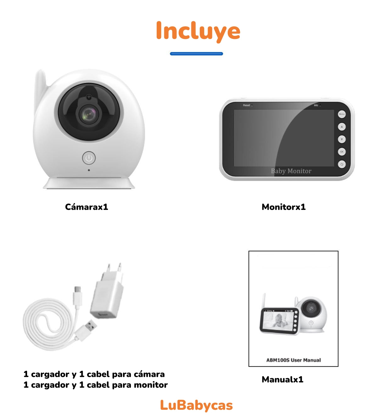 Cámara Monitor Inteligente 720P Pantalla 4,3 pulgadas LuBabycas