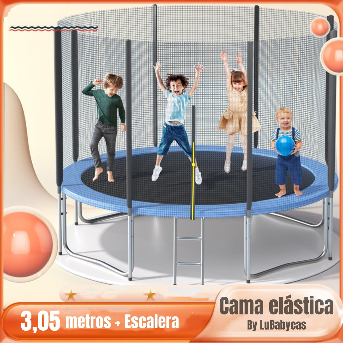 Cama Elástica Trampoline 305cm Con Escalera LuBabycas