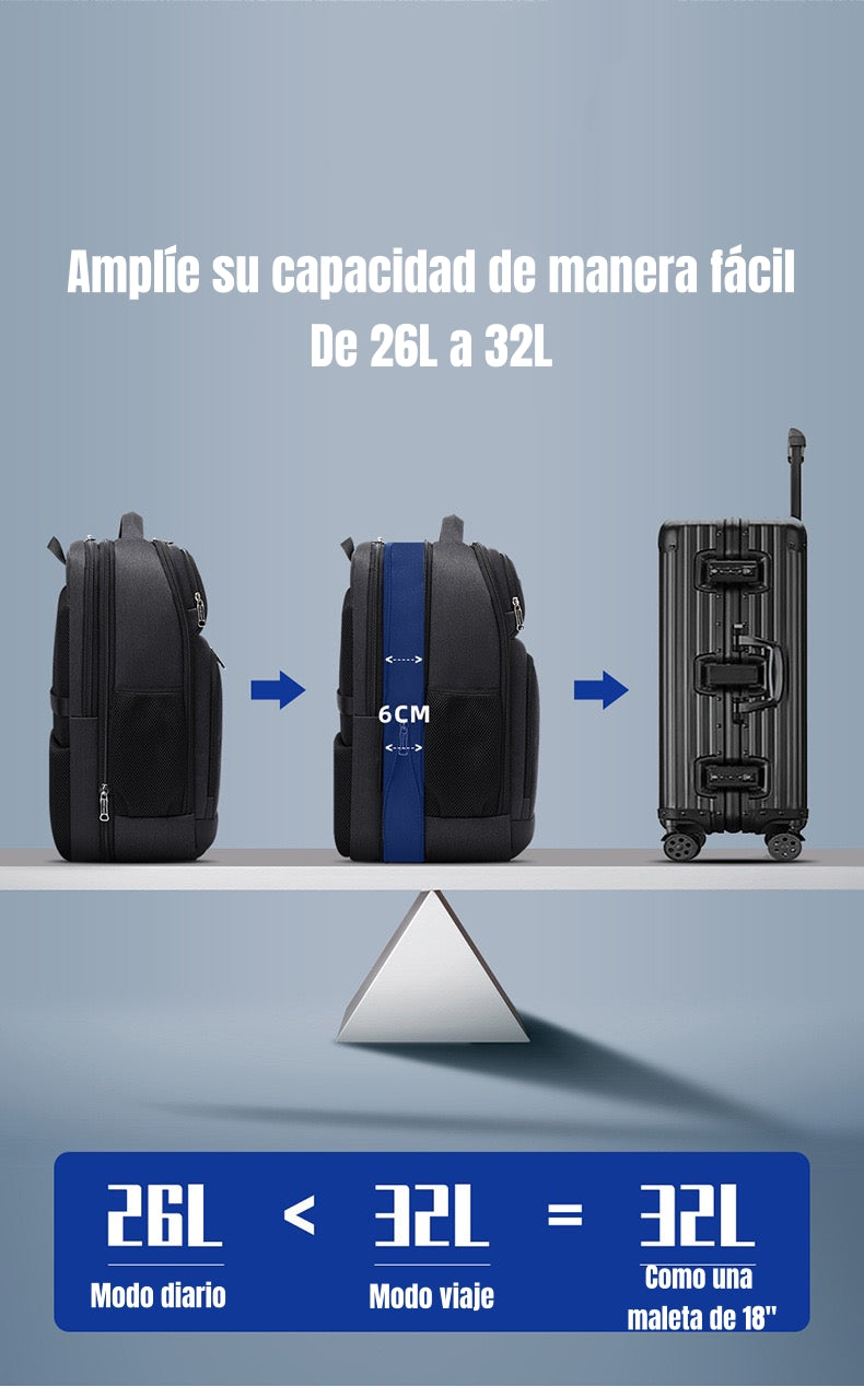 Mochila Notebook Inteligente Con USB Negra By LuBabycas