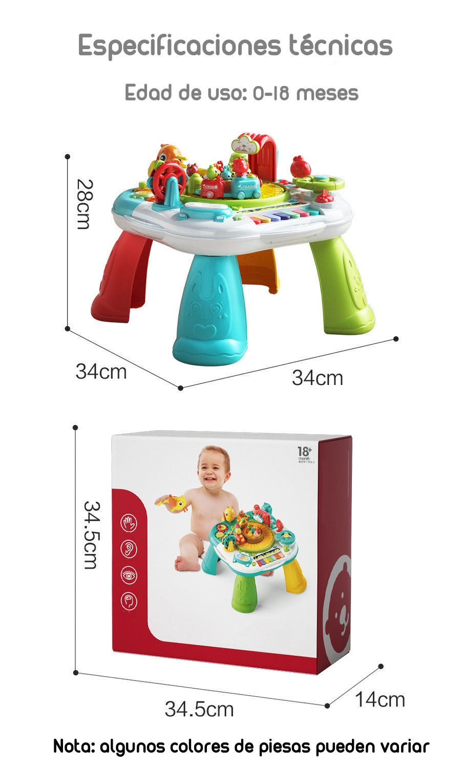 Juguete Mesa De Actividades Musical Lubabycas Roja