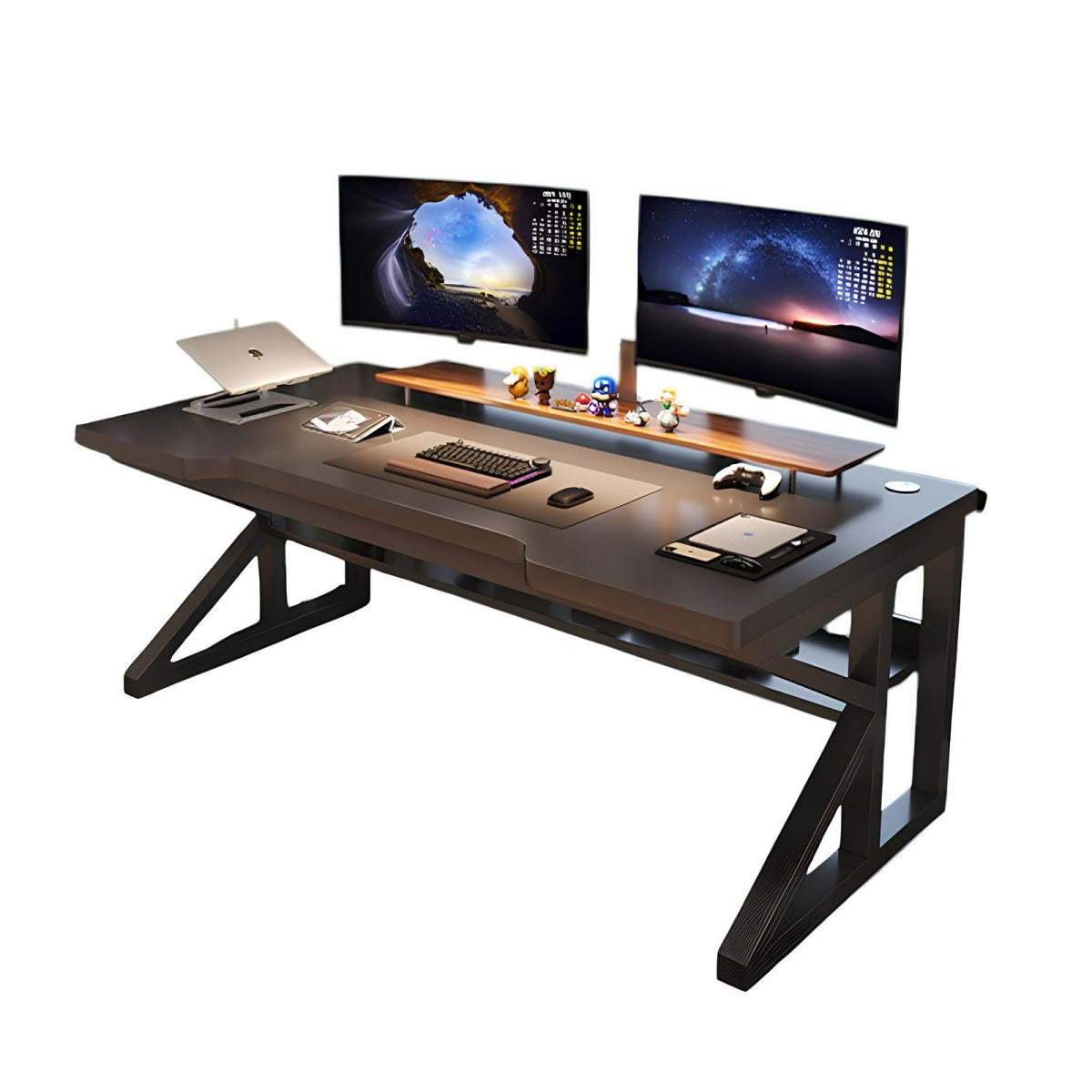 Escritorio De Madera Con Repisa Inferior 140x60x72cm Crown